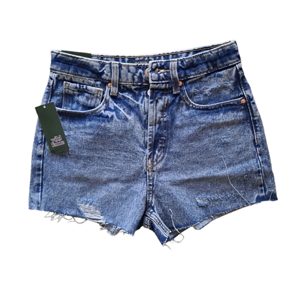 wild fable Pants - Wild Fable high waist button fly cut off mid wash acid wash shorts